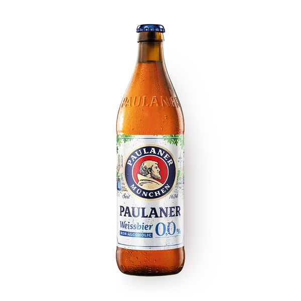 Пиво безалкогольное светлое Paulaner Hefe-Weissbier Non-Alcoholic нефильтрованное