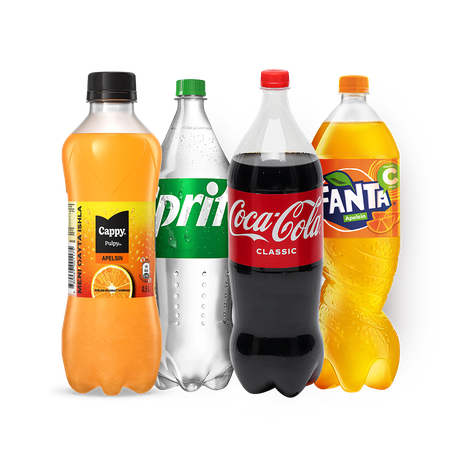 Напиток Coca-Cola Classic + Напиток Fanta Orange Vitamin C + Напиток Sprite + Напиток сокосодержащий Cappy Pulpy