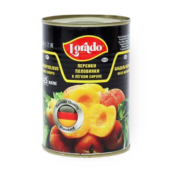 Персики половинки Lorado в лёгком сиропе