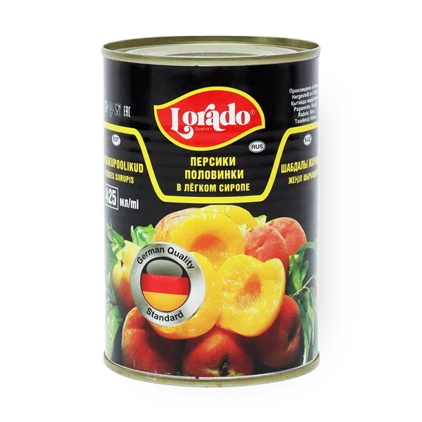 Персики половинки Lorado в лёгком сиропе