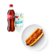 Coca-Cola Classic 500мл со льдом и хот дог запечённый с сыром
