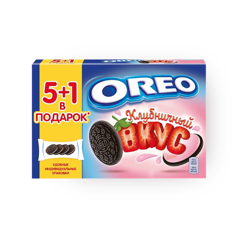 Печенье Оreo с какао и кремовой начинкой клубничного вкуса