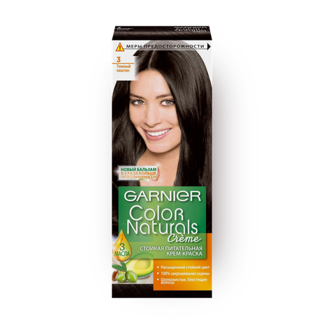 Крем-краска для волос Garnier Color Naturals оттенок 3 Тёмный каштан