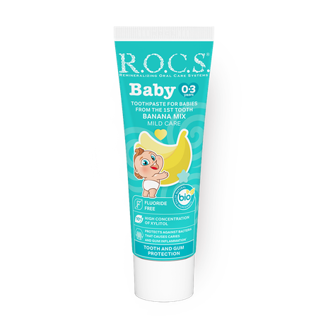 Зубная паста R.O.C.S. Baby Нежный уход банановый микс