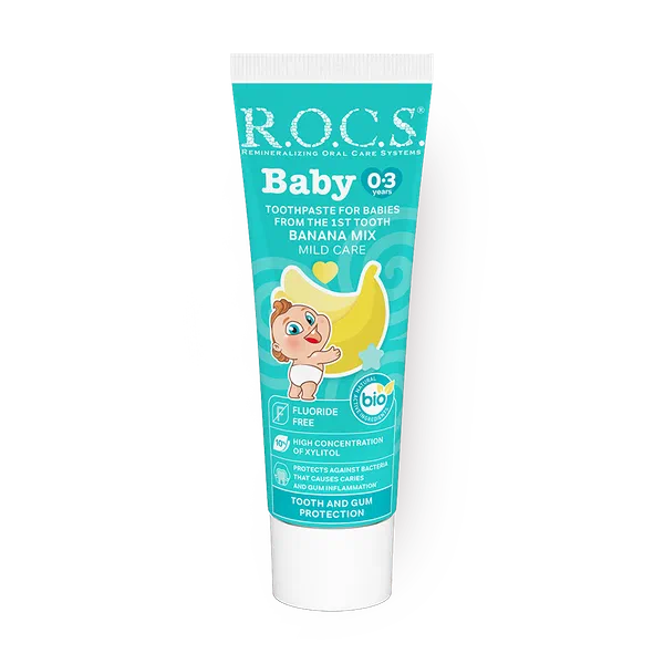 Зубная паста R.O.C.S. Baby Нежный уход банановый микс