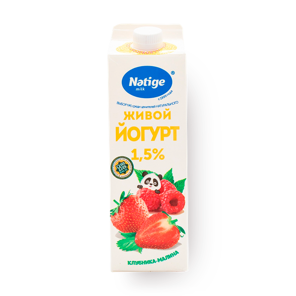 Йогурт живой Natige клубника-малина 1,5%