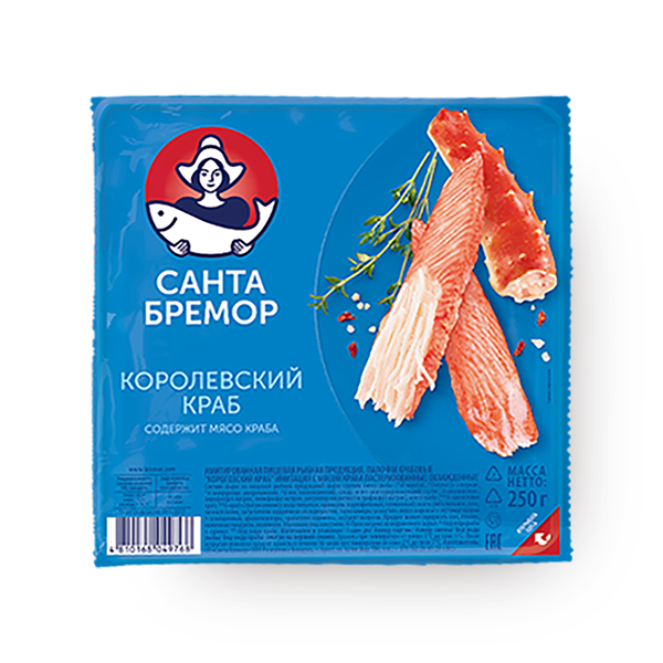 Палочка крабовая «Санта Бремор» Королевский краб с мясом краба