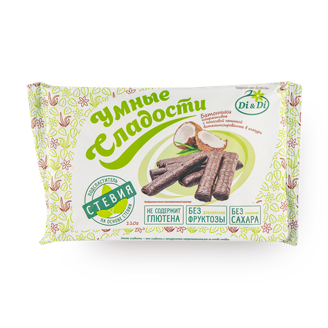 Батончики амаратовые безглютеновые «Умные сладости» с кокосовой начинкой