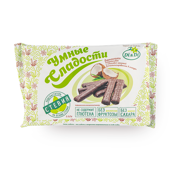 Батончики амаратовые безглютеновые «Умные сладости» с кокосовой начинкой