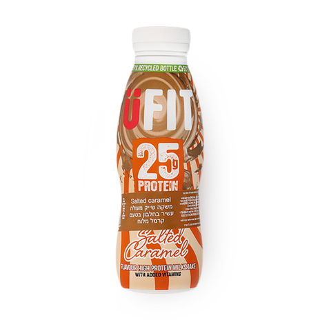 UFIT salted caramel flavored protein drink