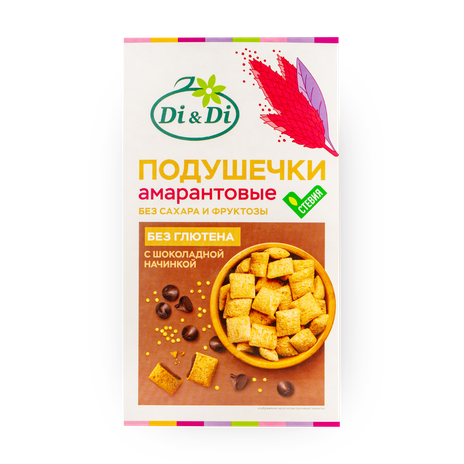 Подушечки амарантовые Di&Di с шоколадной начинкой, со стевией