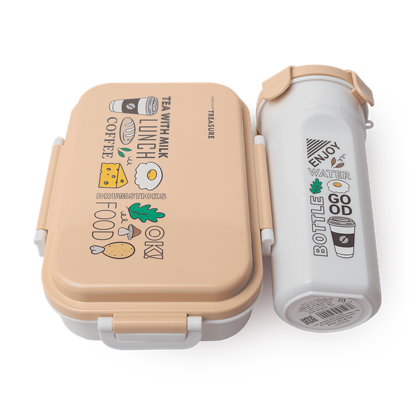 Ланч-бокс и термос XJRJ бежевый