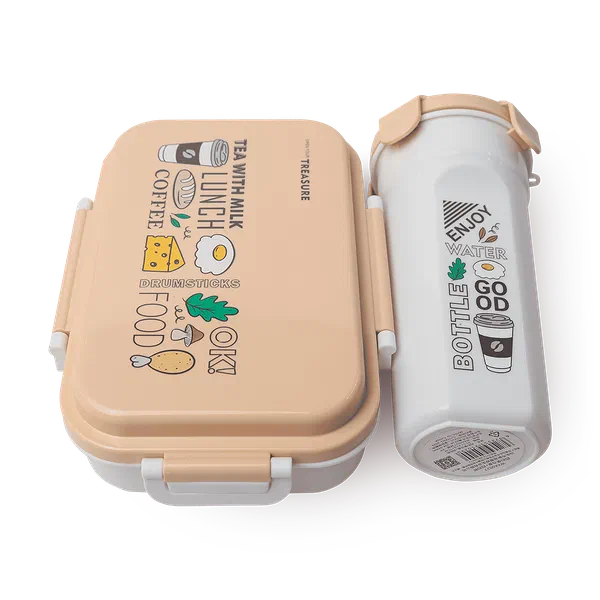 Ланч-бокс и термос XJRJ бежевый