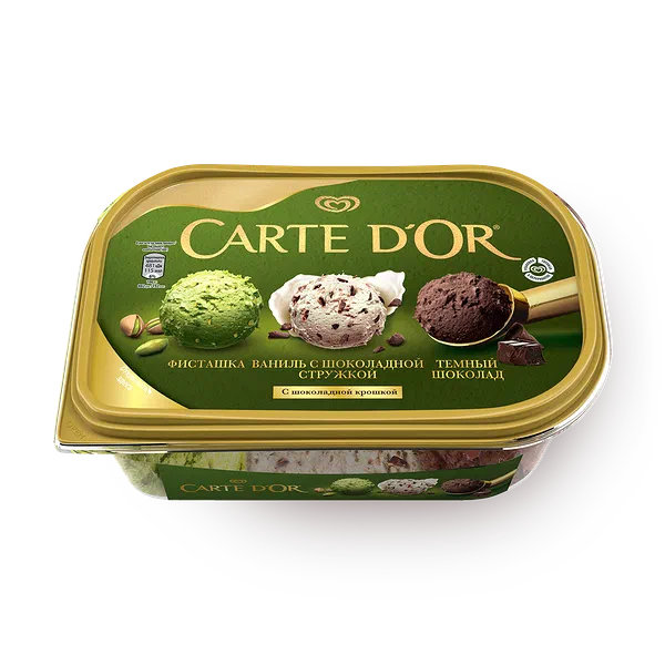 Мороженое пломбир Carte Dor фисташка и тёмный шоколад