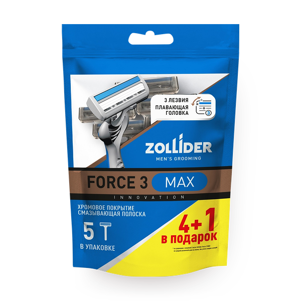 Станок для бритья мужской одноразовый Zollider Force 3 Mах с 3 лезвиями