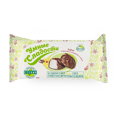 Зефир ванильный «Умные сладости» глазированный со стевией