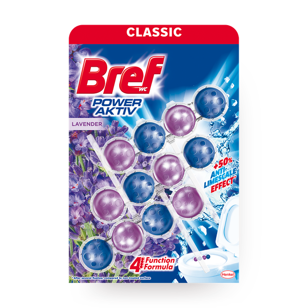 Туалетный блок «Бреф» Сила-Актив 4 в 1 Свежесть лаванды