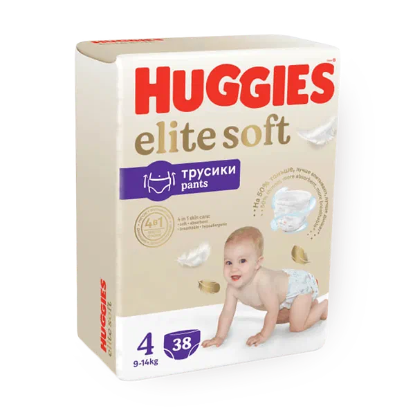 Подгузники-трусики Huggies Elite Soft 4 размер 9-14 кг