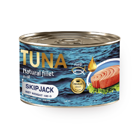 Тунец в кусках Skipjack «Морской риф» в растительном масле