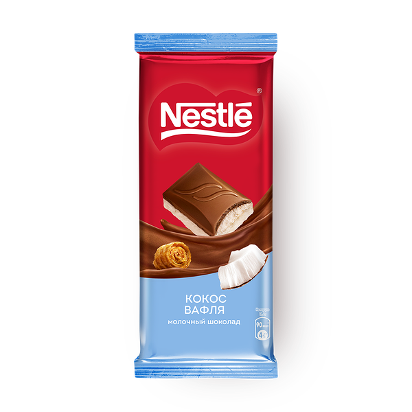 Шоколад молочный Nestle кокос-вафля