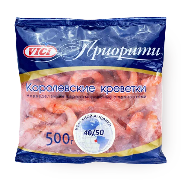 Королевские креветки в панцире Vici варёно-мороженые