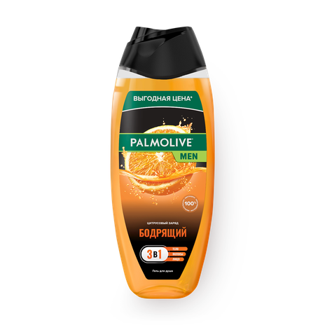 Гель для душа мужской Palmolive Men Бодрящий цитрусовый заряд 3 в 1