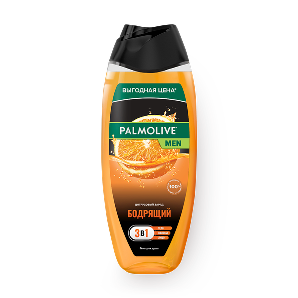 Гель для душа мужской Palmolive Men Бодрящий цитрусовый заряд 3 в 1