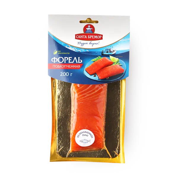 Форель подкопчённая «Санта Бремор» филе-кусок
