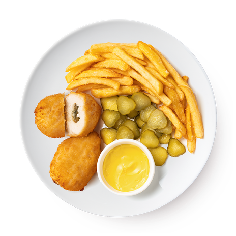 Котлеты куриные с картофелем фри