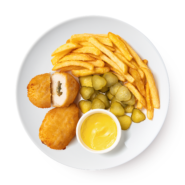Котлеты куриные с картофелем фри