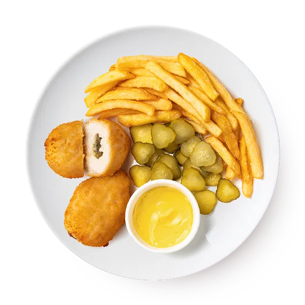 Котлеты куриные с картофелем фри