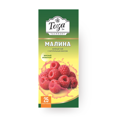 Чай зелёный «Тоза Tea» с малиной в пакетиках