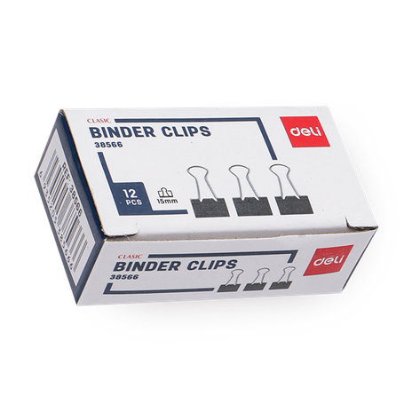 Зажим для бумаг Deli E38566 15 мм