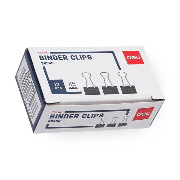 Зажим для бумаг Deli E38566 15 мм