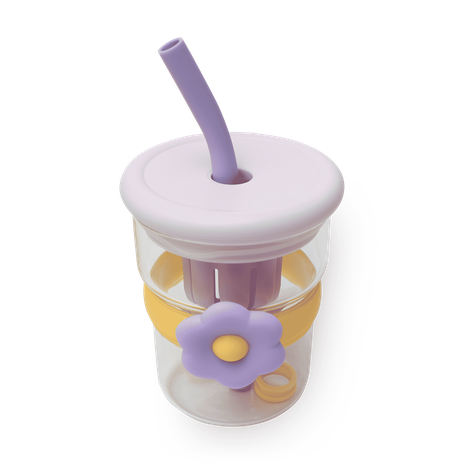 Стакан стеклянный XJRJ фиолетовый 500 мл