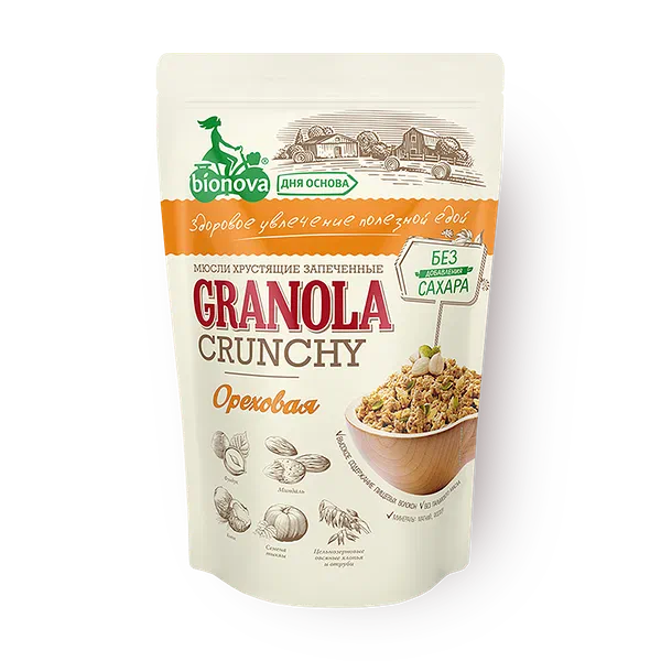 Мюсли запечённые ореховые Crunchy Bionova