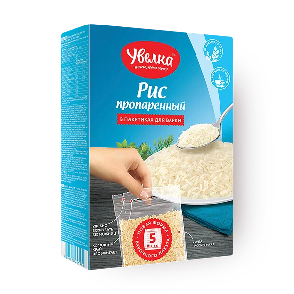 Рис пропаренный «Увелка» в варочных пакетах