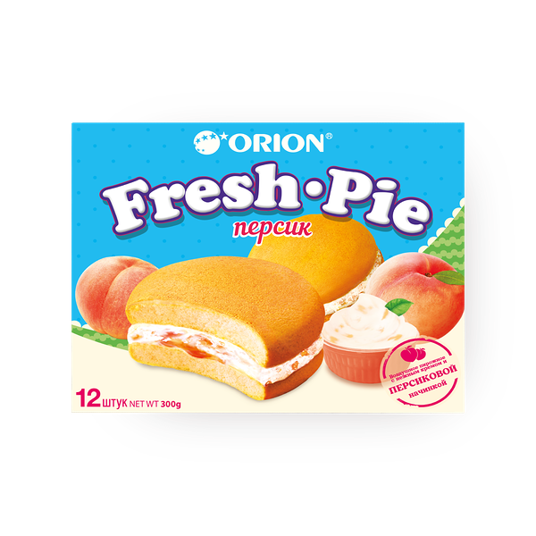 Пирожное бисквитное Fresh Pie персик 12 шт