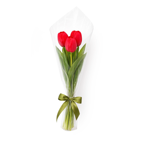 Букет из 3 красных тюльпанов