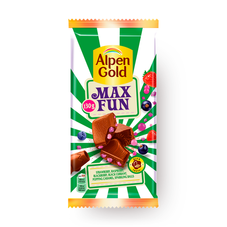 Шоколад Max Fun Alpen Gold c фруктово-ягодными кусочками
