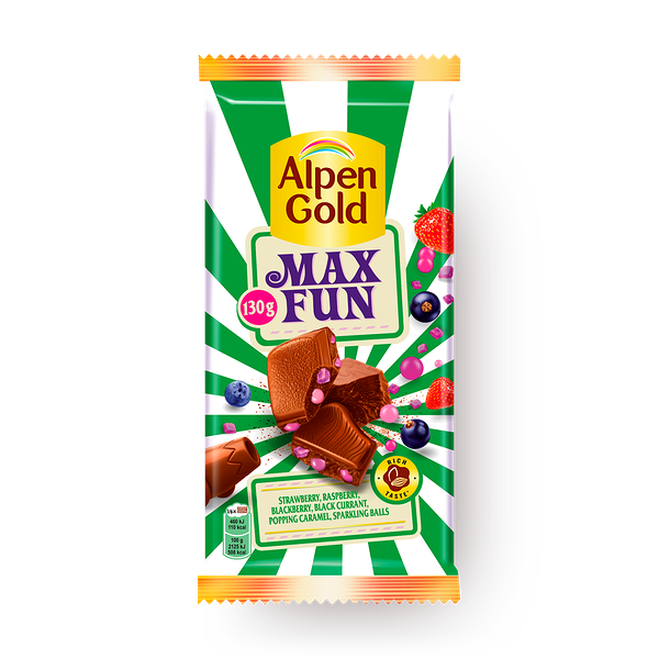 Шоколад Max Fun Alpen Gold c фруктово-ягодными кусочками