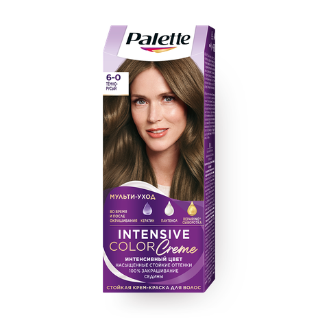 Крем-краска для волос Palette Intensive Color Creme 6-0 тёмно-русый