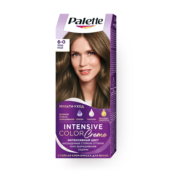 Крем-краска для волос Palette Intensive Color Creme 6-0 тёмно-русый