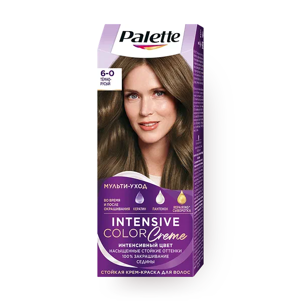 Крем-краска для волос Palette Intensive Color Creme 6-0 тёмно-русый