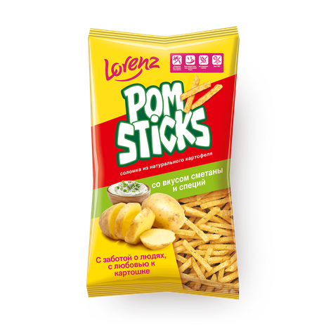Чипсы картофельные соломкой Pomsticks со вкусом сметаны и специй