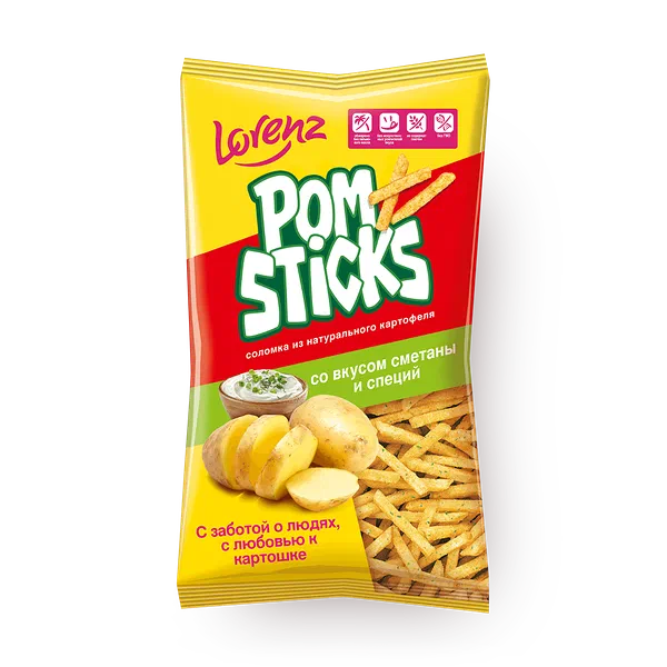 Чипсы картофельные соломкой Pomsticks со вкусом сметаны и специй
