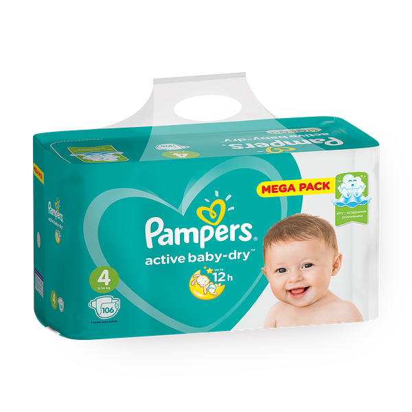 Подгузники Pampers Active Baby-Dry 4 размер 9-14 кг