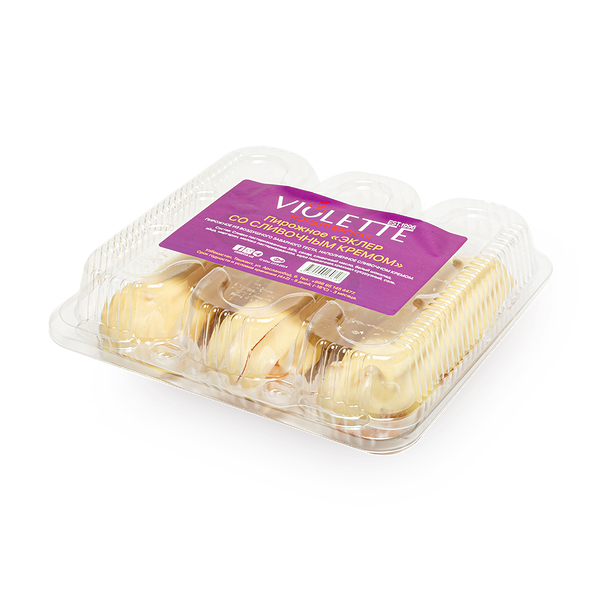 Пирожное Эклер Violette Сonfecionery со сливочным кремом замороженное