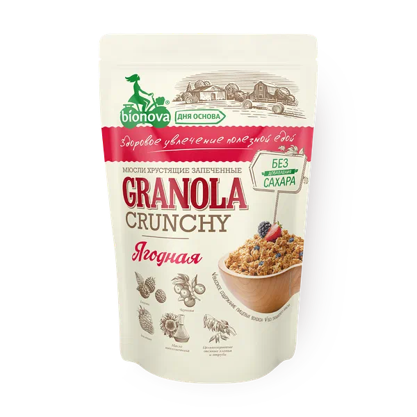 Гранола ягодная Bionova без добавления сахара