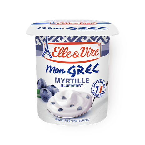 Десерт молочный Mon Grec Elle&Vire с черникой